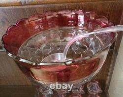 26 PC Indiana Colony Lexington Ruby Red Glass Punch Bowl Set American