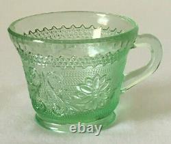 26-piece Tiara SANDWICH punch bowl set in Chantilly Green Indiana Glass