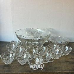 27 Piece Vintage Design Punch Set Anchorglass Anchor Hocking Glass Original Box