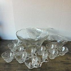 27 Piece Vintage Design Punch Set Anchorglass Anchor Hocking Glass Original Box