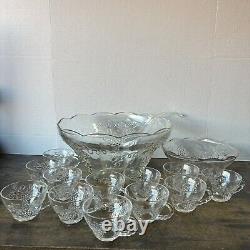 27 Piece Vintage Design Punch Set Anchorglass Anchor Hocking Glass Original Box
