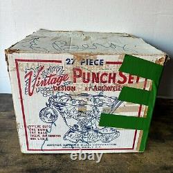27 Piece Vintage Design Punch Set Anchorglass Anchor Hocking Glass Original Box