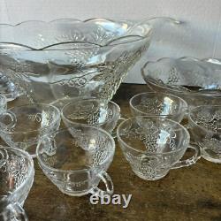 27 Piece Vintage Design Punch Set Anchorglass Anchor Hocking Glass Original Box