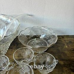 27 Piece Vintage Design Punch Set Anchorglass Anchor Hocking Glass Original Box