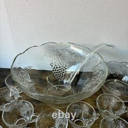 27 Piece Vintage Design Punch Set Anchorglass Anchor Hocking Glass Original Box