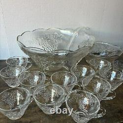 27 Piece Vintage Design Punch Set Anchorglass Anchor Hocking Glass Original Box