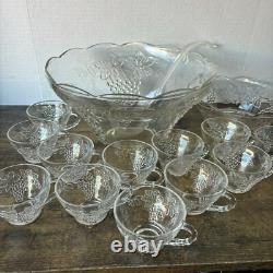 27 Piece Vintage Design Punch Set Anchorglass Anchor Hocking Glass Original Box