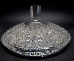 3 piece Antique CZECH QUEENS LACE large punch bowl CUT CRYSTAL