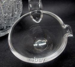3 piece Antique CZECH QUEENS LACE large punch bowl CUT CRYSTAL