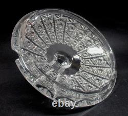 3 piece Antique CZECH QUEENS LACE large punch bowl CUT CRYSTAL