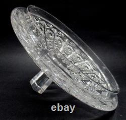 3 piece Antique CZECH QUEENS LACE large punch bowl CUT CRYSTAL