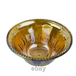 30 pc VTG Indiana Carnaval Gold GlassGrape Harvest Punch Bowl Cups Hooks & Ladle