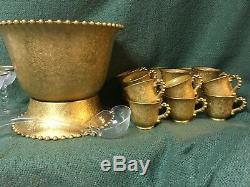 33 pcs Candlewick Gold Punch Bowl, Base, 15 Cups, Very Rare, Imperial