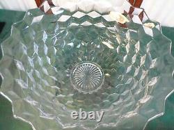 3pc Exquiste American Fostoria Diamond Pattern Large Punch Bowl/Base/Underplate