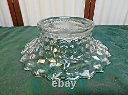 3pc Exquiste American Fostoria Diamond Pattern Large Punch Bowl/Base/Underplate