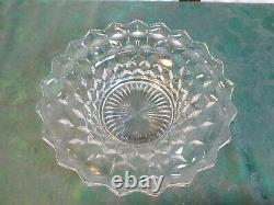 3pc Exquiste American Fostoria Diamond Pattern Large Punch Bowl/Base/Underplate