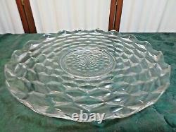 3pc Exquiste American Fostoria Diamond Pattern Large Punch Bowl/Base/Underplate