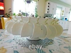 49 Piece Indiana Glass Punch Bowl Set Milk Glass Bowl Cups Ladle And Hooks