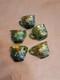 (5) Northwood Carnival Glass Green Acorn Burrs Punch Cups Signed