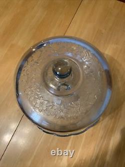 5201 5202 Princess House Fantasia 2pc Cake Plate / Punch Bowl CLEAR
