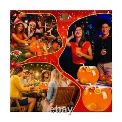 8 Pcs Glass Punch Bowl Set Christmas Party Bowl Set with 6 Punch Cups and Lad