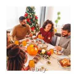 8 Pcs Glass Punch Bowl Set Christmas Party Bowl Set with 6 Punch Cups and Lad