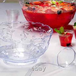 8 Quart Elegant Clear Premium Heavyweight Punch Bowl For Party & Wedding 12x6'