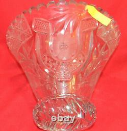 9 QT 1913 KUPFER Punch Bowl Cut Glass American Brilliant period horseshoe ABP