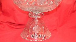 9 QT 1913 KUPFER Punch Bowl Cut Glass American Brilliant period horseshoe ABP