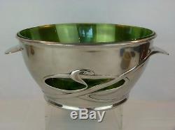 A Very Rare Liberty & Co Tudric Pewter and Glass Punch Bowl by Archibald Knox