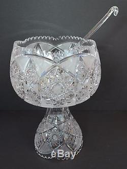 ABP American Brilliant Period deep cut glass punch bowl, EXCELLENT condition