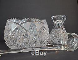 ABP American Brilliant Period deep cut glass punch bowl, EXCELLENT condition