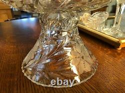 ABP Bowl American Brilliant Cut Glass Punch Bowl Fry Ivy or Ivy Variation