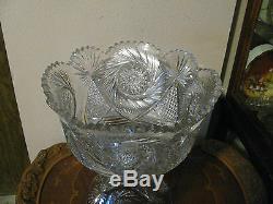 ABP Cut Glass Punch Bowl 13 1/2 t x 12 1/2 w Beautiful! SALE