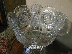 ABP Cut Glass Punch Bowl 13 1/2 t x 12 1/2 w Beautiful! SALE