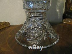 ABP Cut Glass Punch Bowl 13 1/2 t x 12 1/2 w Beautiful! SALE