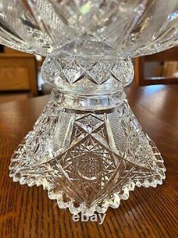ABP Cut Glass Signed Hoare ABP American Brilliant Cut Glass 2 Piece Florence