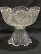 ABP Libbey Cut Glass Punch Bowl & Stand Buzzsaw & Hobstar Cutting