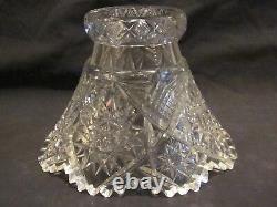 ABP Libbey Cut Glass Punch Bowl & Stand Buzzsaw & Hobstar Cutting