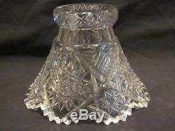 ABP Libbey Cut Glass Punch Bowl & Stand Buzzsaw & Hobstar Cutting