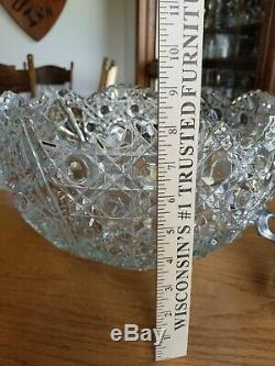 AMAZING! Gorgeous Vintage 41 Piece L. E SMITH GLASS DAISY & BUTTON PUNCH BOWL SET