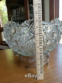 AMAZING! Gorgeous Vintage 41 Piece L. E SMITH GLASS DAISY & BUTTON PUNCH BOWL SET