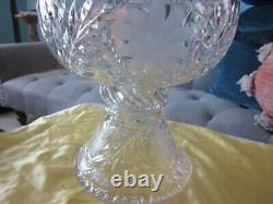 AMERICAN BRILLIANT Cut Glass 12 2 PC Pedestal Punch Bowl