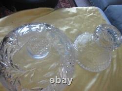 AMERICAN BRILLIANT Cut Glass 12 2 PC Pedestal Punch Bowl