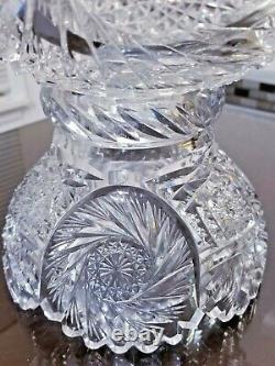 AMERICAN BRILLIANT Cut Glass Large Punch Footed Bowl & Base Pinwheel