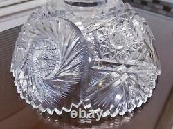 AMERICAN BRILLIANT Cut Glass Large Punch Footed Bowl & Base Pinwheel