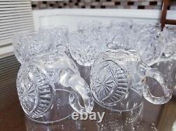 AMERICAN BRILLIANT Cut Glass Punch Cups 2 6/8 Set of 11pc