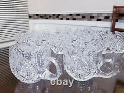 AMERICAN BRILLIANT Cut Glass Punch Cups 2 6/8 Set of 11pc