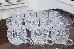 AMERICAN BRILLIANT Cut Glass Punch Cups 2 6/8 Set of 11pc