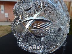 AMERICAN BRILLIANT cut glass MASSIVE 14-1/2 punch bowl by BLACKMER, ZEPHYR